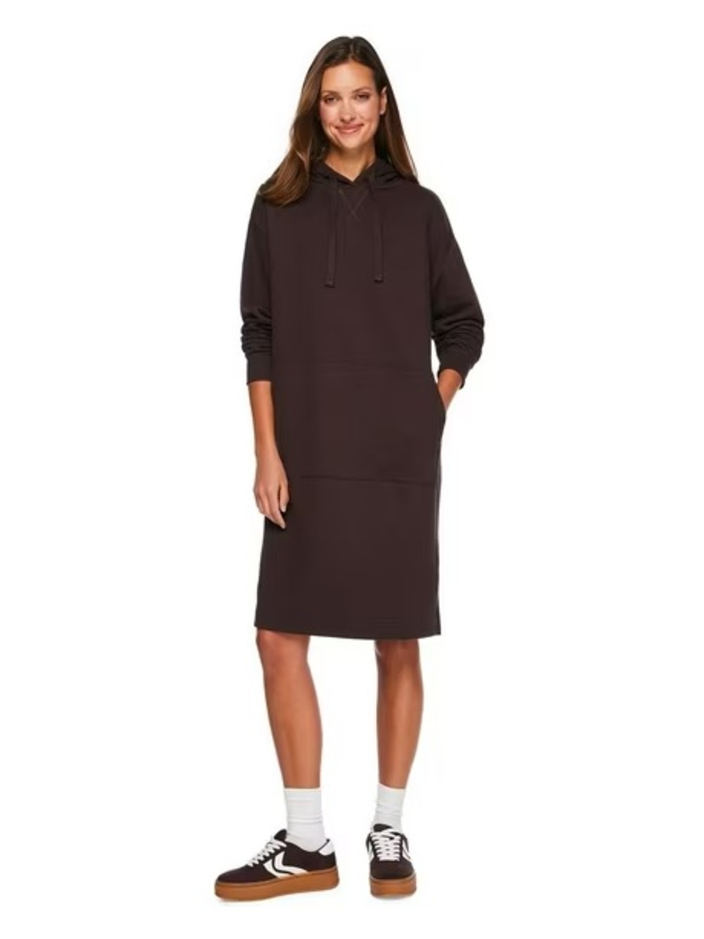Women’s BrownHooded Sweatshirt Tunic - size small